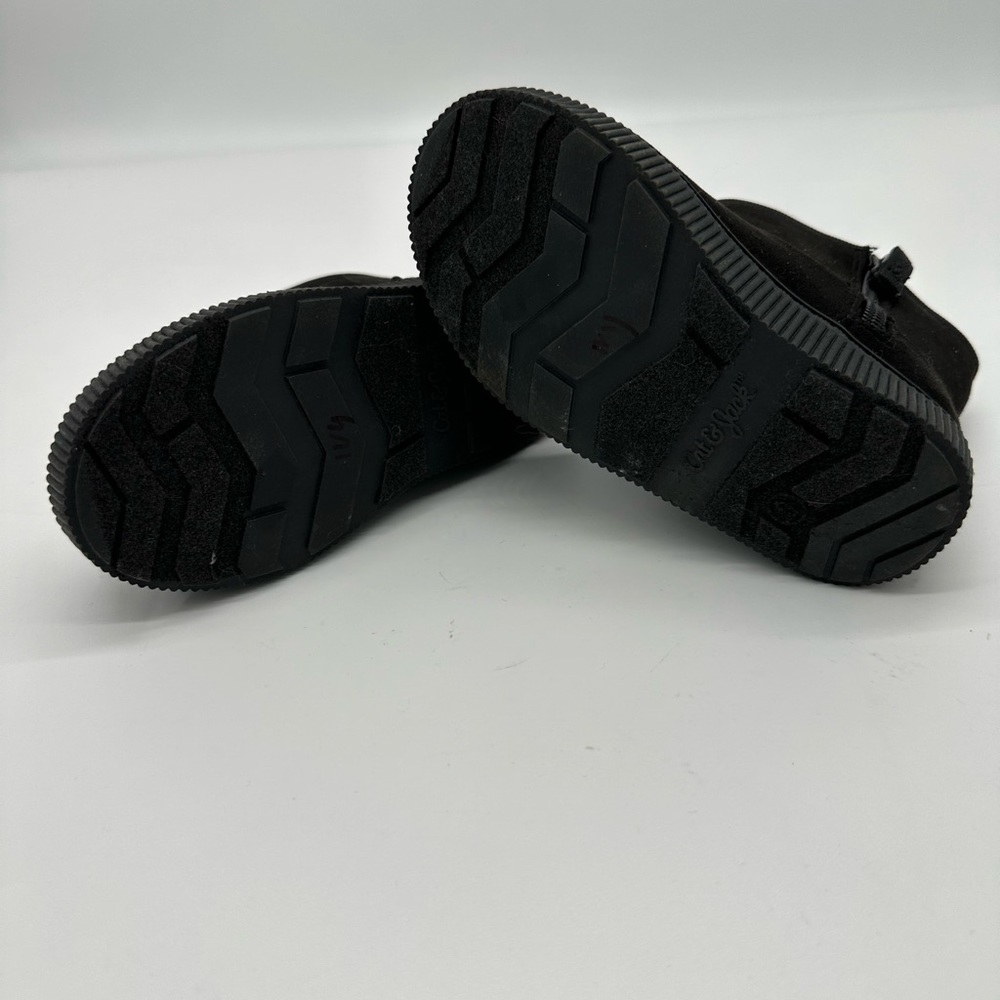 Cat & Jack Toddler Winter Boots Black Faux Suede Zip Side Size 8 - Picture 6 of 8